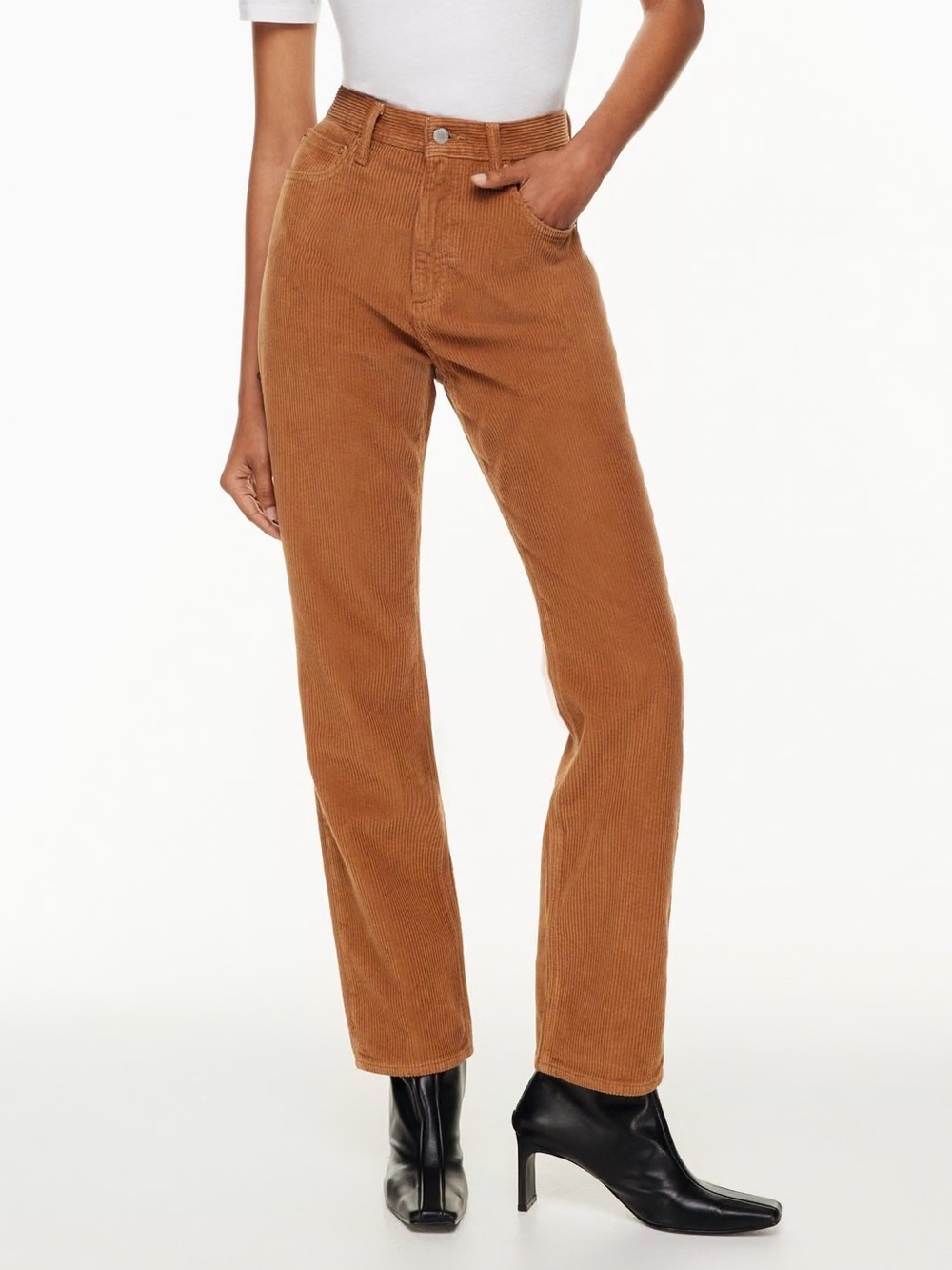 Denim Forum Aritzia Joni High Rise Loose Corduroy Jeans in Gold Rush Brown